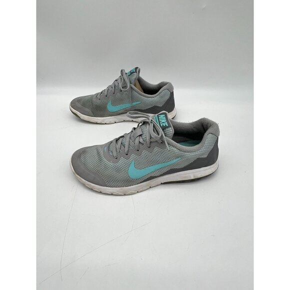 Nike Womens Flex Experience RN 4 Running Shoes Size 8.5 Gray Teal Mesh Lace Up - Picture 6 of 11